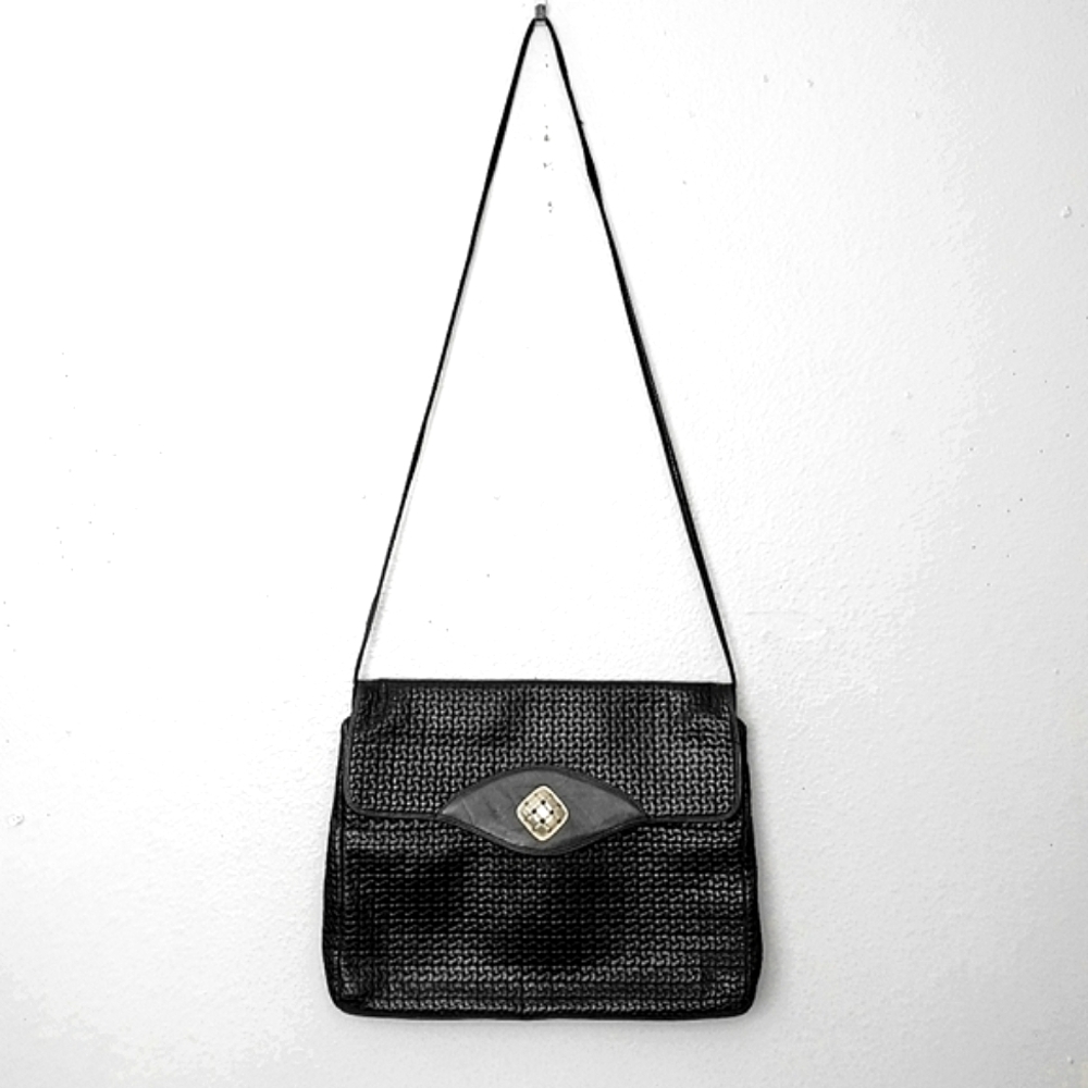 Susan Gail Vintage Woven Leather Crossbody Shoulder Bag